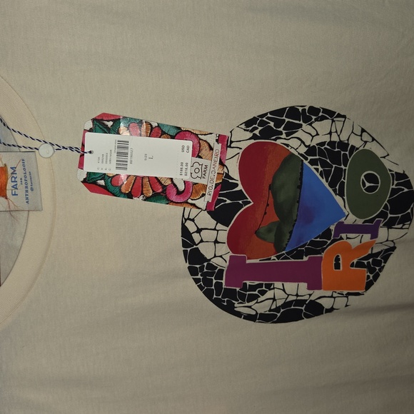 Farm Rio NWTs I Love Rio Cream Tiered Midi Dress - Picture 4 of 5